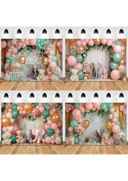 210X150CM Çocuk Orman Hayvan Doğum Günü Arka Plan Bezi Parti Balonu Fotoğraf Arka Plan Bezi Parti Dekoru, C (Yurt Dışından) fiyatları