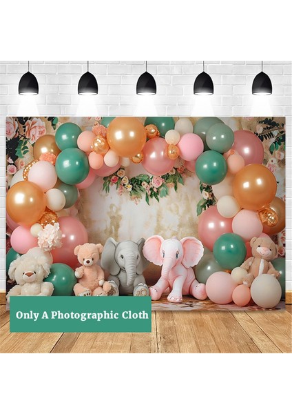 210X150CM Çocuk Orman Hayvan Doğum Günü Arka Plan Bezi Parti Balonu Fotoğraf Arka Plan Bezi Parti Dekoru, C (Yurt Dışından) modelleri