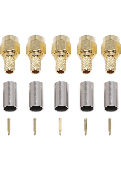 5 Adet Sma Erkek Fiş Rf Koaksiyel Konnektör Kıvrım RG58 RG142 RG400 LMR195 RG223 (Yurt Dışından)