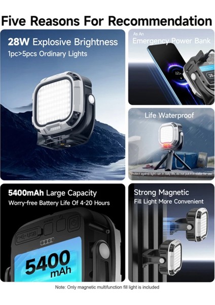 R7 Pro 28W Manyetik LED Video Işığı Taşınabilir Dolgu Işığı Çok Işlevli Kamera Işığı Kırmızı Uyarı Işığı Saplı (Yurt Dışından) indirimleri