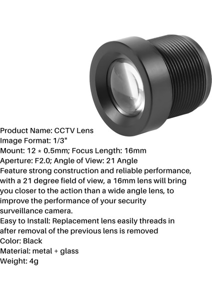Sodıal(R) Cctv Güvenlik Kamerası 16MM Odak Uzunluğu Ir Kart Lensi (Yurt Dışından) modelleri