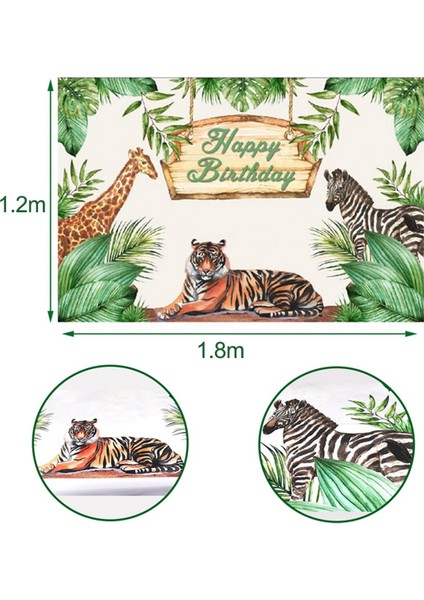 Orman Hayvanları Zemin Mutlu Doğum Günü Partisi Dekoru Çocuklar Vahşi Bir Safari Doğum Günü Dekor Orman Temalı Parti Malzemeleri F (Yurt Dışından) fırsatları