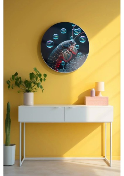 Yuvarlak Sanatsal, Dekoratif Baskı Cam Tablo 102