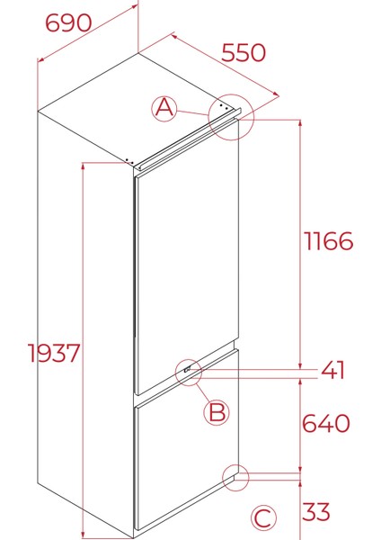 Rbf 78780 Fı 70CM Ankastre Buzdolabı indirimleri