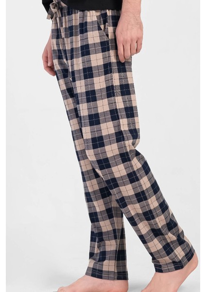 Erkek Pamuklu Bej Pijama Altı