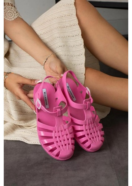 Ruby Mat Pembe Kemer Detay Kadın Sandalet modelleri