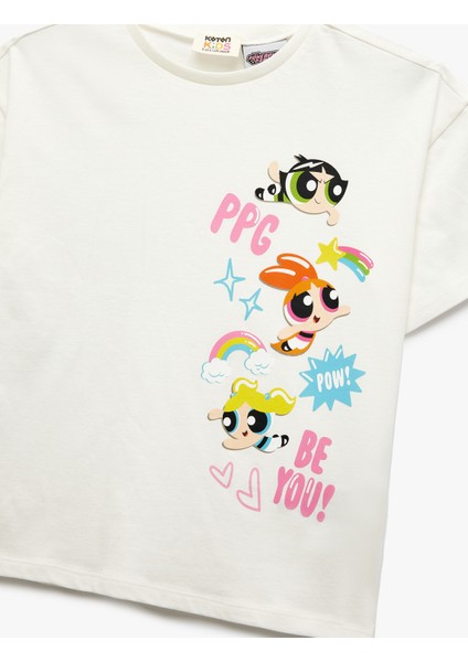 Pamuklu Lisanslı Power Puff Girls Baskılı Kısa Kollu Tişört modelleri