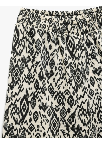 Beli Lastikli Desenli Bol Paça Pantolon modelleri