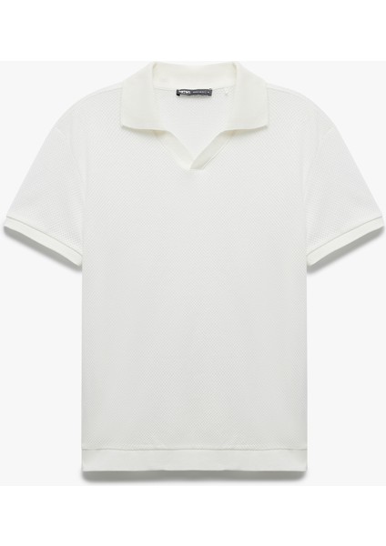 Dokulu Regular Fit Kısa Kollu V Yaka Polo Tişört modelleri