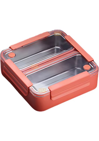 Bento 1100ML Lunchbox Yeni Koleksiyon Tek Katlı 2 Bölmeli Paslanmaz Çelik Sefer Tası Yemek Kutusu