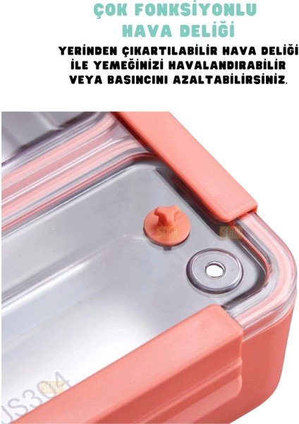 Bento 1100ML Lunchbox Yeni Koleksiyon Tek Katlı 2 Bölmeli Paslanmaz Çelik Sefer Tası Yemek Kutusu indirimleri