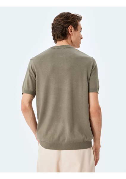 Regular Fit Bisiklet Yaka Viskon Basic Kısa Kollu Triko Tişört