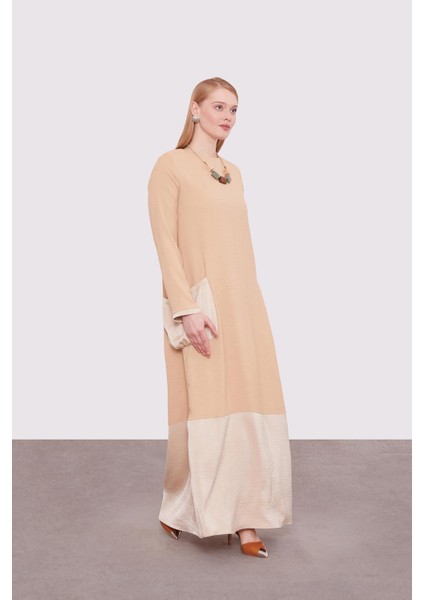 Bej Büyük Cep Detaylı Elbise fiyatları