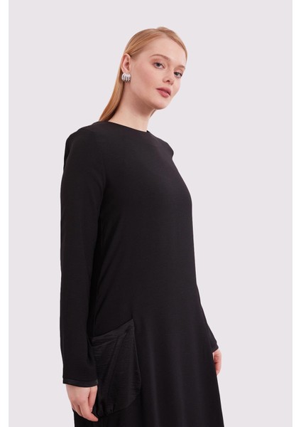 Siyah Büyük Cep Detaylı Elbise fırsatları