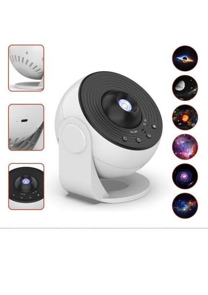 BL-DQY02 Beyaz Galaxy LED Lazer Projektör Gece Lambası Projeksiyon