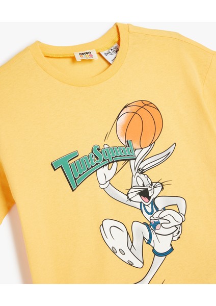 Bugs Bunny Baskılı Bisiklet Yaka Lisanslı Oversize Pamuklu Tişört