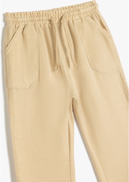 Pamuklu Beli Bağcıklı Cepli Basic Jogger Pantolon
