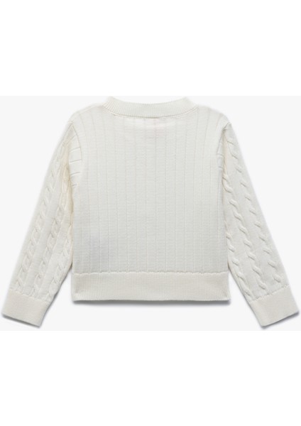 Uzun Kollu Bisiklet Yaka Fiyonk Detaylı Saç Örgü Triko Hırka fiyatları