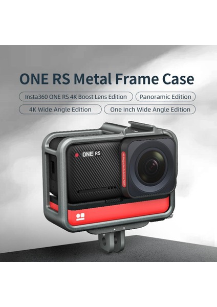 Amagisn Metal Kafes Koruyucu Kılıf Kabuk Koruyucu Çerçeve Insta 360 One-Rs Action Panoramik Kamera Adaptörü Için (Yurt Dışından) fiyatları