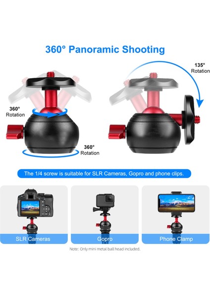 360 Derece Panoramik Metal Tripod Top Kafa Adaptörü 1/4 Inç Tutucu Montajı Dslr Kameralar Tripod Kafaları Için (Yurt Dışından) indirimleri