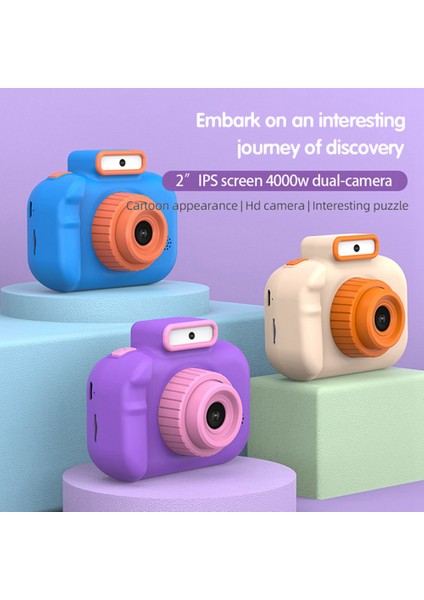 Çocuk Kamerası Yüksek Çözünürlüklü 4000W Ön Arka Çift Kamera 2 Inç 1080P Hd Ekran Dijital Kamera Fotoğrafçılığı, A (Yurt Dışından) fiyatları