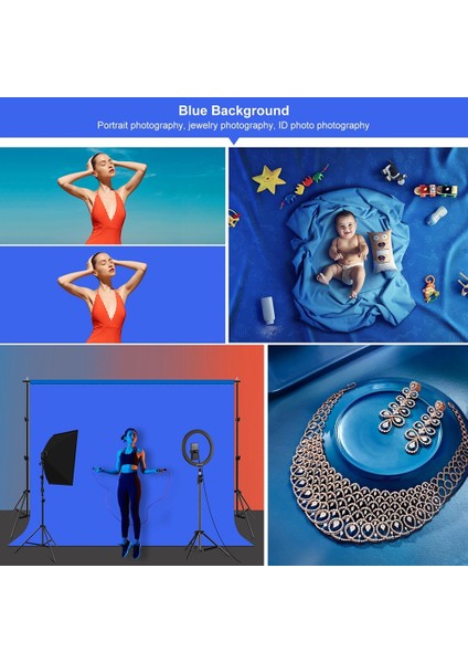3X2M Fotoğraf Arka Plan Bezi Stüdyo Canlı Portre Bezi Anahtarsız Kumaş Çok Fonksiyonlu Fotoğraf Arka Plan Bezi, Mavi (Yurt Dışından) modelleri