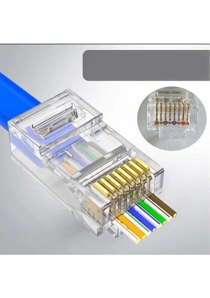 Cat6 Utp Plug Konnektör 8P8C Yeni Nesil Ez 100LÜ Paket