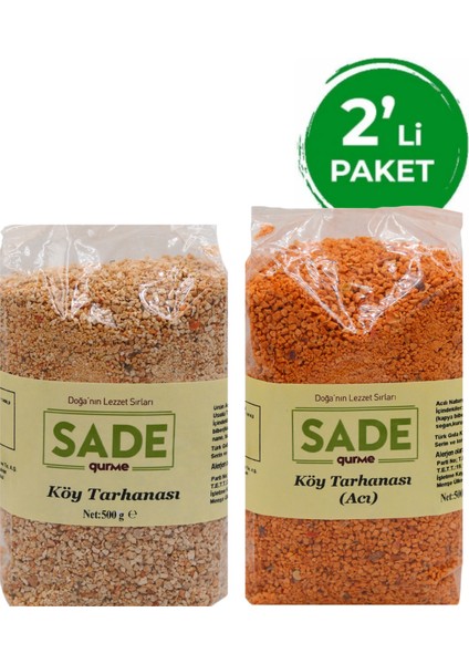 Acılı ve Tatlı Köy Tarhanası 2 Li Paket (2 x 500 Gr)