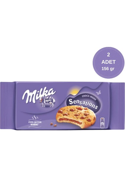 Sensations Choco Cookie Damla Çikolata ve Dolgulu Bisküvi 156 gr - 2 Adet