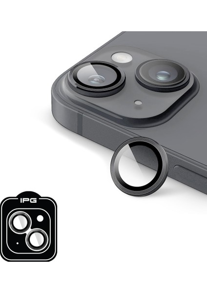 iPhone 14 / 14 Plus Için Ipg Prolens Kamera Lens Koruyucu Alüminyum CD Çerçeveli, Kırılmaz Cam, Ultra Hd