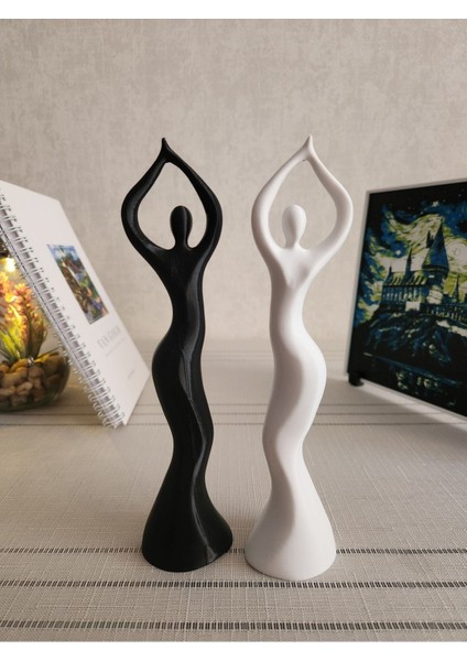 Dans eden kadın figürü, beyaz, plastik, 15x17 cm, ev dekoru. fırsatları