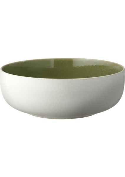 North Seramik Salata Kasesi Mat Beyaz/parlak Yosun Çap: 25 cm