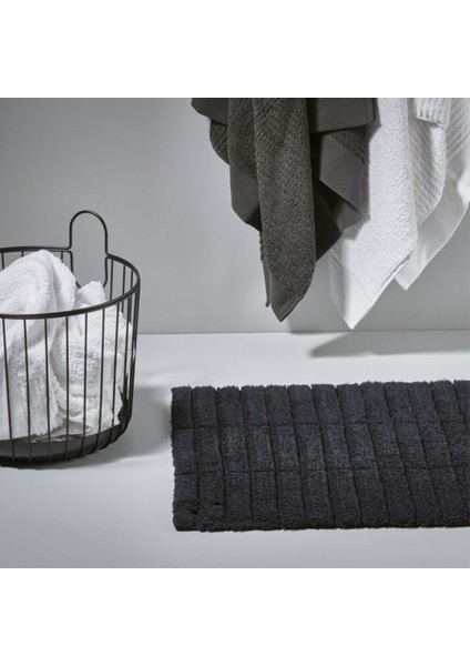 Fayans Banyo Paspası Siyah Pamuk 50 x 80 cm