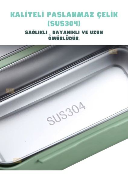 Bento 1100ML Lunchbox Yeni Koleksiyon Tek Katlı 2 Bölmeli Paslanmaz Çelik Sefer Tası Yemek Kutusu indirimleri