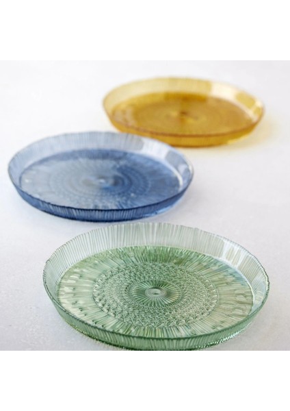 Kusintha Servis Tabağı Yuvarlak Mavi 3 cm - Çap:30 cm