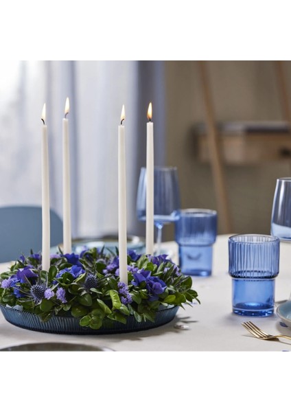 Kusintha Servis Tabağı Yuvarlak Mavi 3 cm - Çap:30 cm