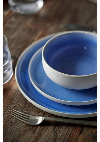 North Seramik Yemek Tabağı Mat Beyaz/parlak Nehir Çap: 27 cm