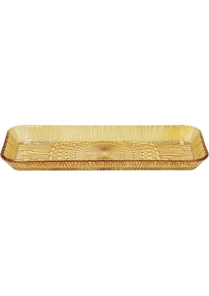 Kusintha Servis Tabağı Dikdörtgen Amber 38 x 14 x 3 cm