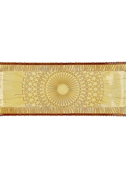 Kusintha Servis Tabağı Dikdörtgen Amber 38 x 14 x 3 cm