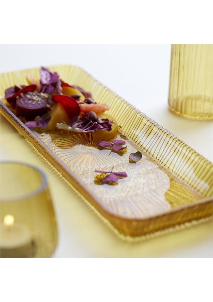 Kusintha Servis Tabağı Dikdörtgen Amber 38 x 14 x 3 cm