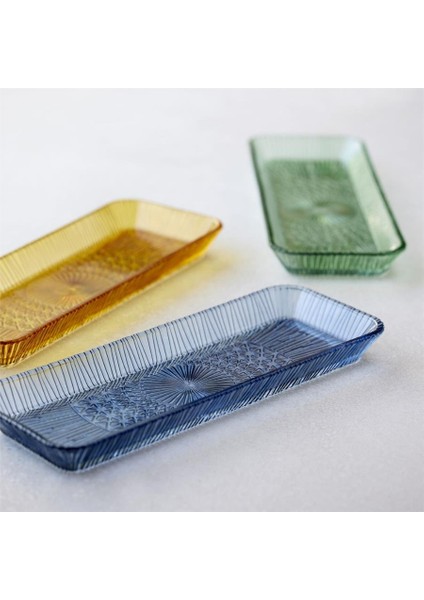 Kusintha Servis Tabağı Dikdörtgen Amber 38 x 14 x 3 cm