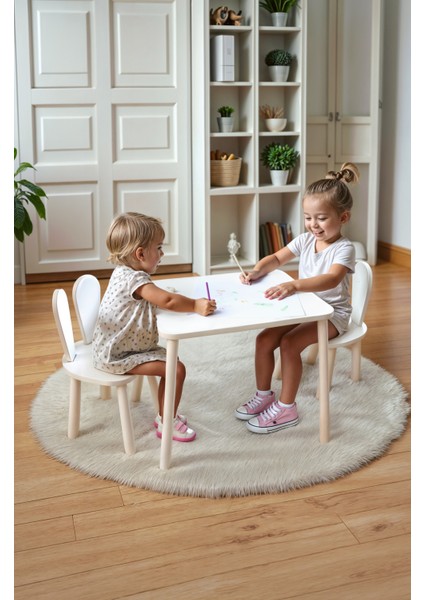 Çocuk Oyun Aktivite Masası - Ahşap Çocuk Çalışma Masası - Montessori Masa Sandalye