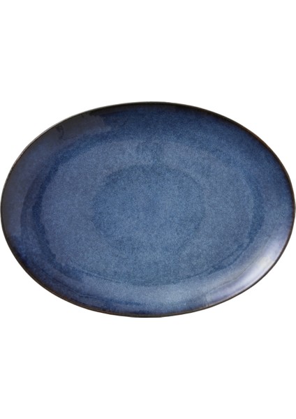 Gastro Seramik Oval Yemek Tabağı Siyah/koyu Mavi 45 x 34 cm