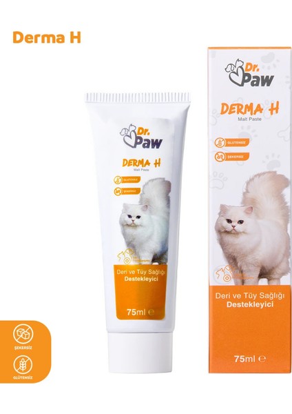 Derma H Malt Paste: Kediler İçin Glütensiz ve Şekersiz (100 gr)
