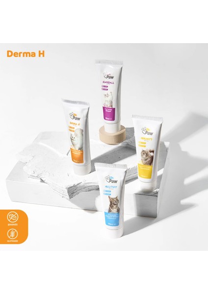 Derma H Malt Paste: Kediler İçin Glütensiz ve Şekersiz (100 gr)