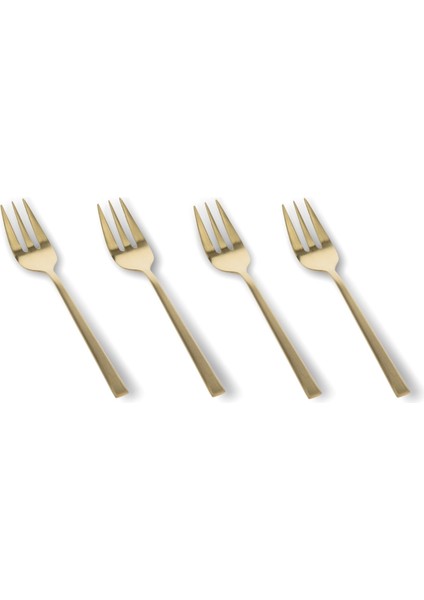 Pasta Çatalı 4 Adet Paslanmaz Çelik Pirinç Rengi fiyatları