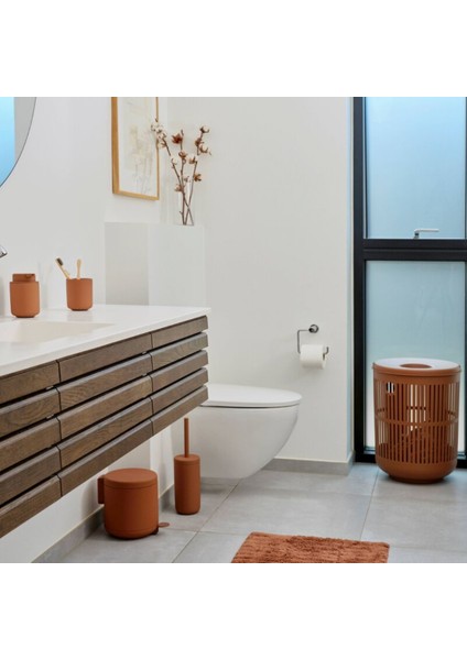 Fayans Banyo Paspası Terracotta Rengi Pamuk 50 x 80 cm