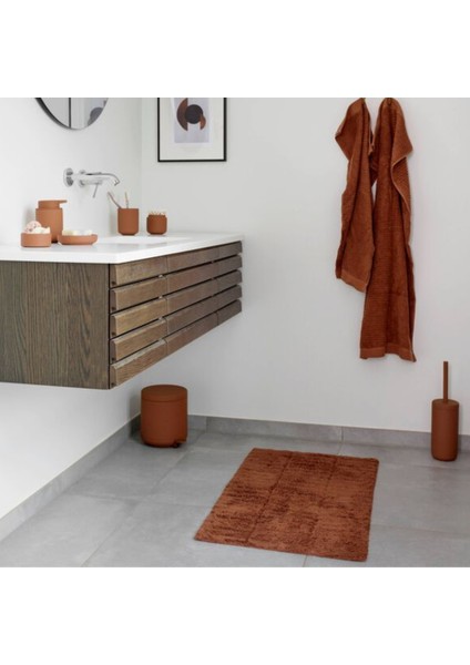 Fayans Banyo Paspası Terracotta Rengi Pamuk 50 x 80 cm