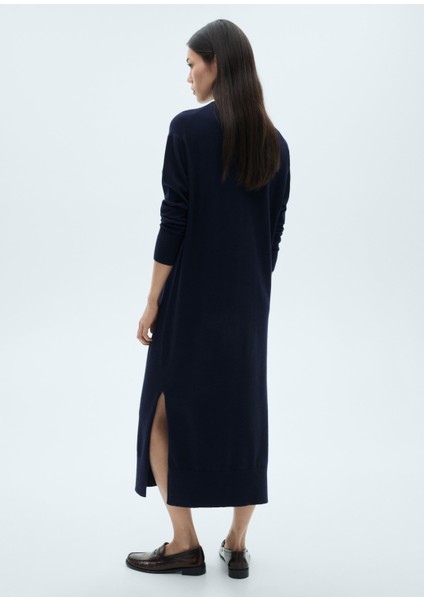 Yuvarlak Yakalı Triko Elbise