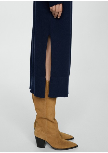 Yuvarlak Yakalı Triko Elbise modelleri